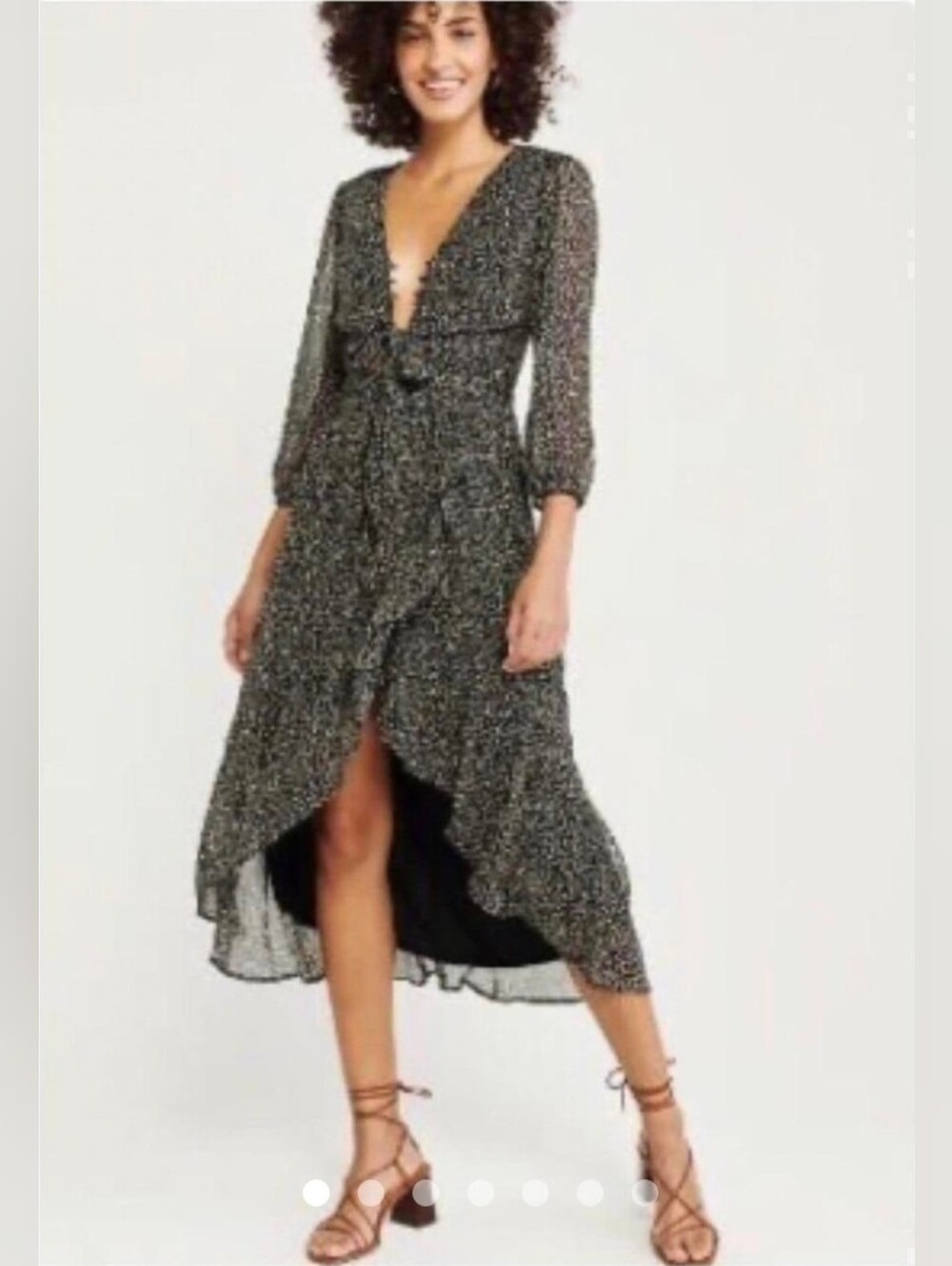 New Abercrombie & Fitch Size XS Long Floral V Neck Dress